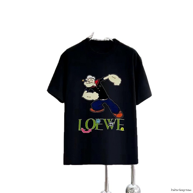 LOEWE x Popeye Co-branded Trendy Black Short-sleeve T-shirt