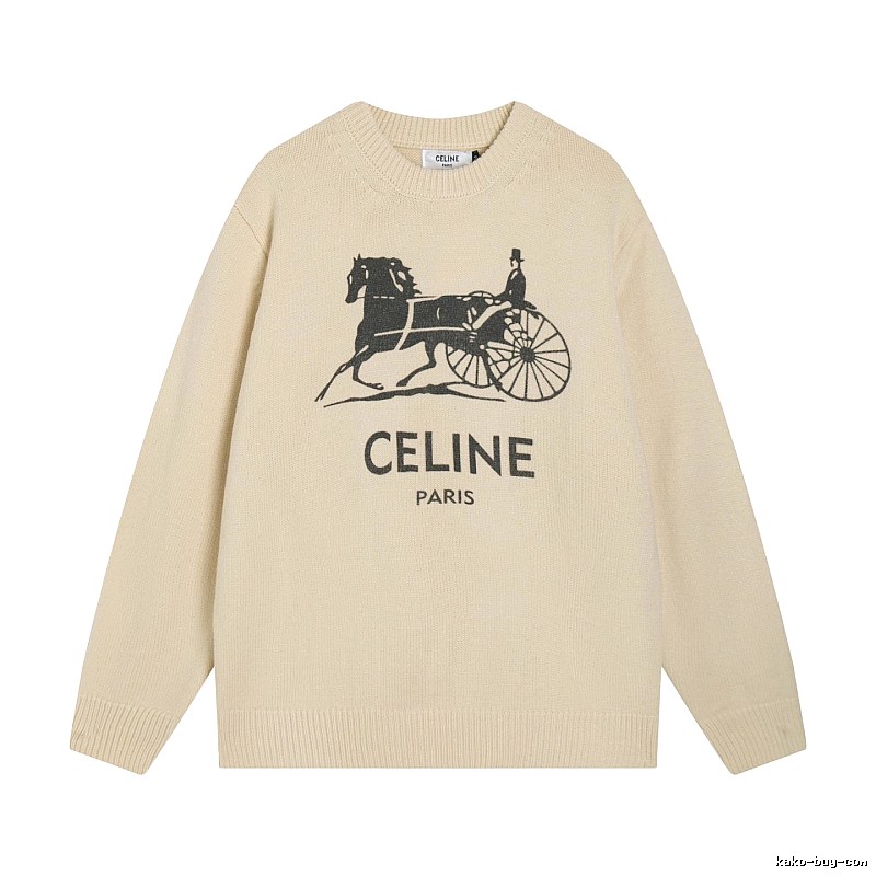 Logo Knit Sweater for School Runs in CELINE Style