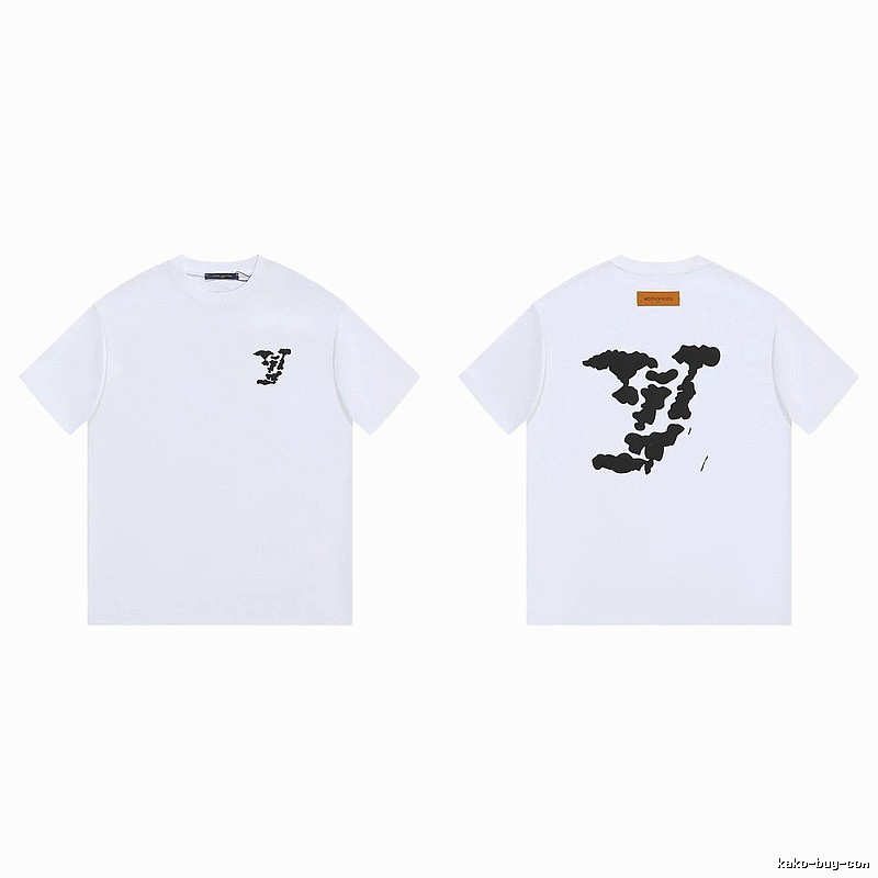 Louis Vuitton Big V Print Trendy Style White T-shirt