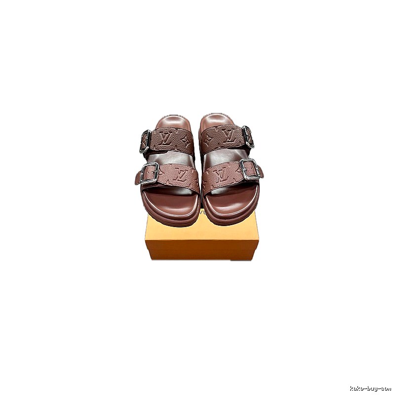 Louis Vuitton Classic Embossed Light Luxury Style Brown Slippers