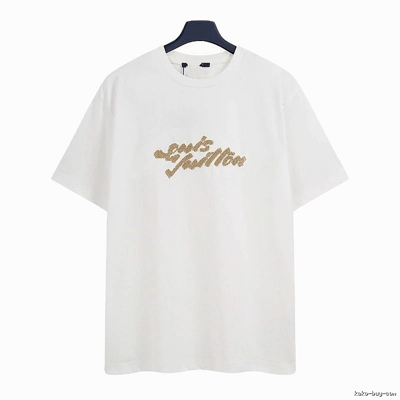 Louis Vuitton Flocked Casual Style White Short-Sleeve T-Shirt