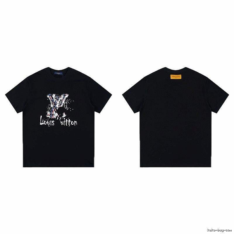 Louis Vuitton Graffiti Street Style Black T-shirt