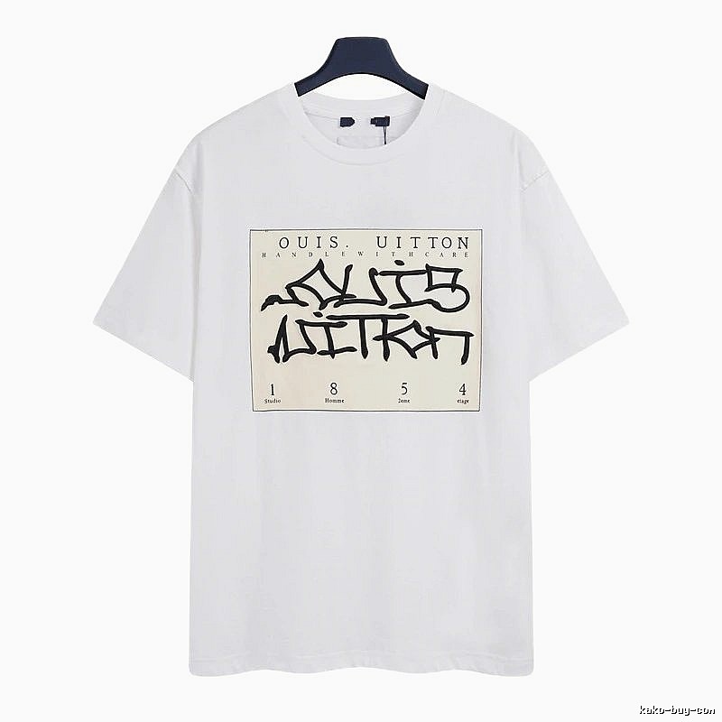 Louis Vuitton Graffiti Street Style White Short-sleeve T-shirt