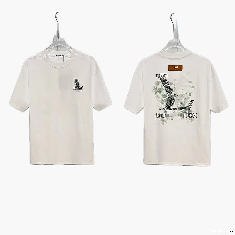 Louis Vuitton Large Print Trendy Style White T-Shirt