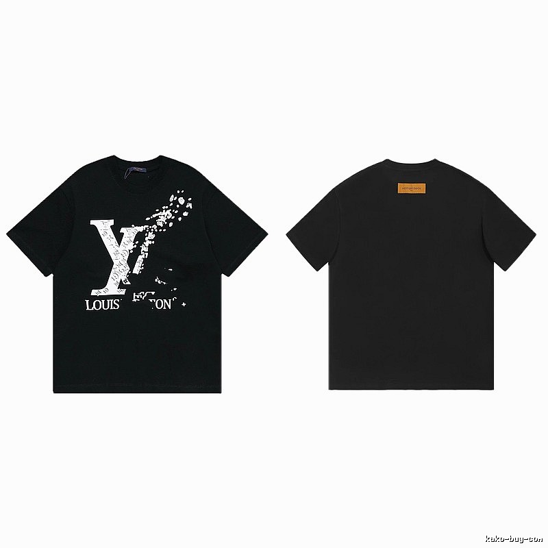 Louis Vuitton LV Printed Streetwear Style Black T-Shirt