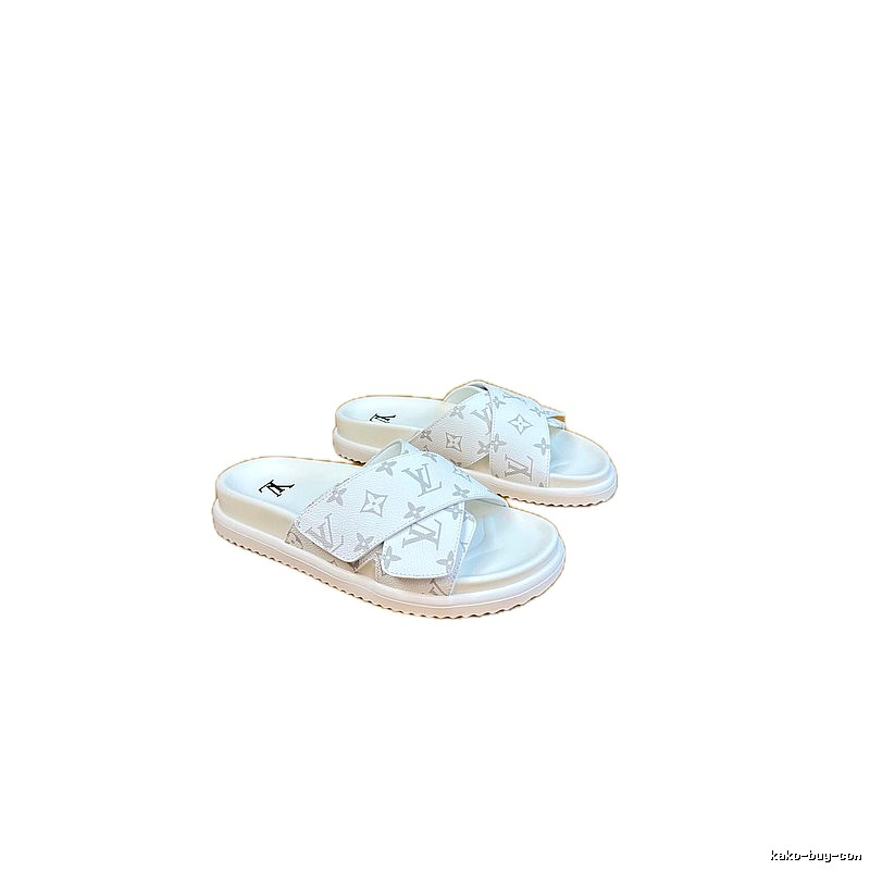 Louis Vuitton Monogram Casual Style White Slides