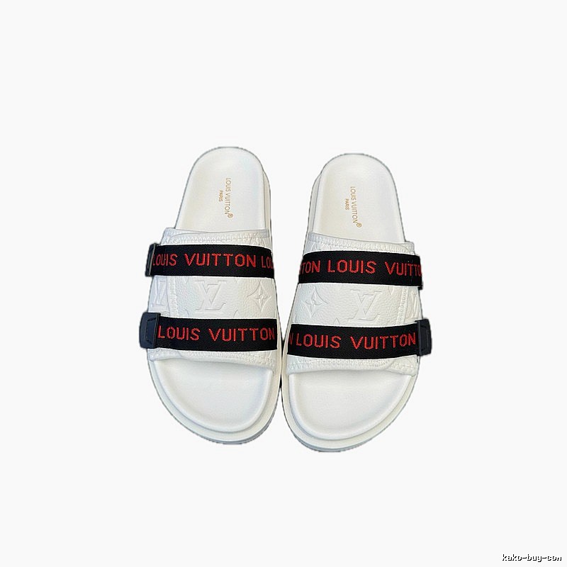 Louis Vuitton Monogram Light Luxury Street Style White Slippers