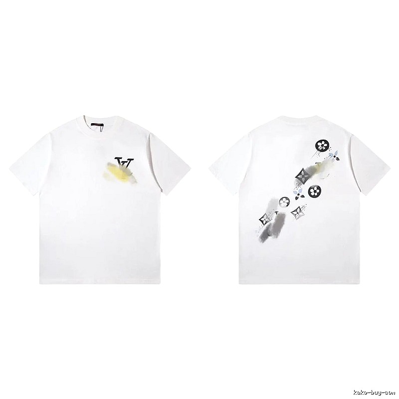 Louis Vuitton Monogram Printed Trendy White Short-sleeved T-shirt