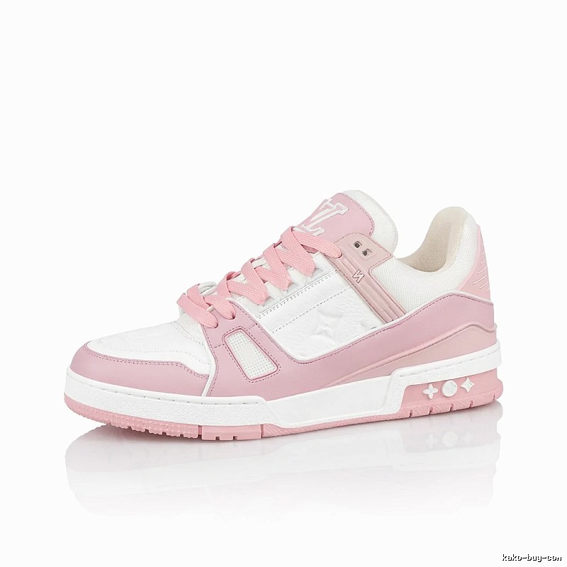 Louis Vuitton pink and white fashionable sports shoes