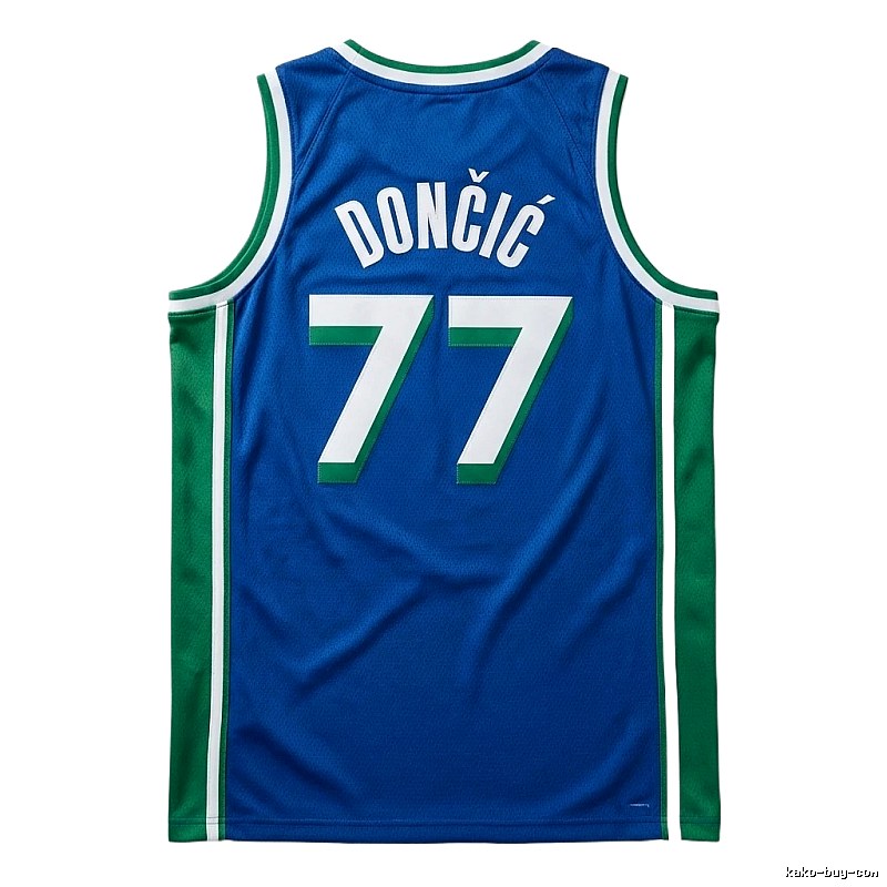 Luka Doncic's No. 77 blue-green basketball jersey