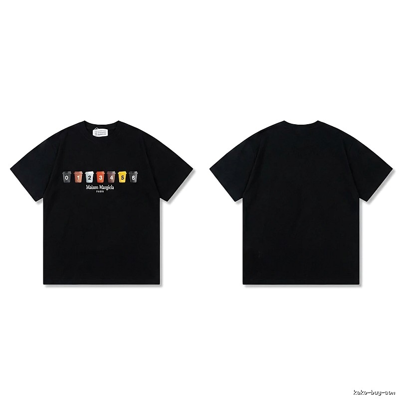 Maison Margiela digital print style black T-shirt