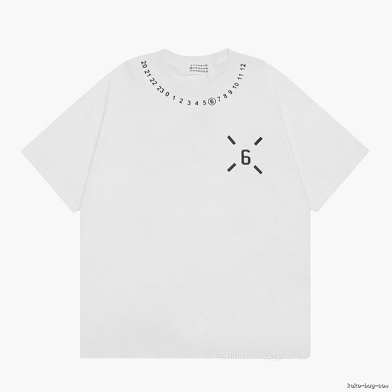 Maison Margiela MM6 streetwear brand casual white short-sleeve T-shirt