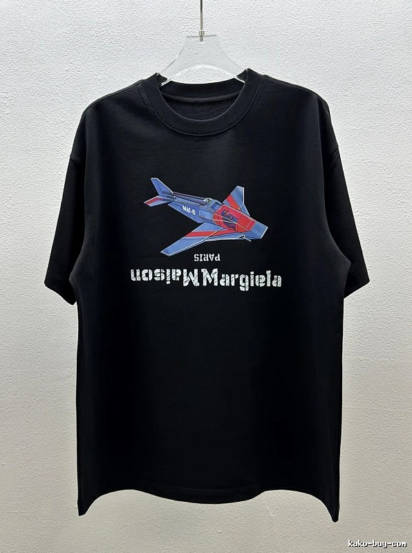 Maison Margiela MM6 Trendy & Cool Black Printed Short-sleeve T-shirt