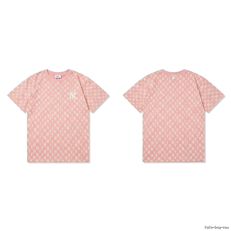 MLB full - print style pink T - shirt
