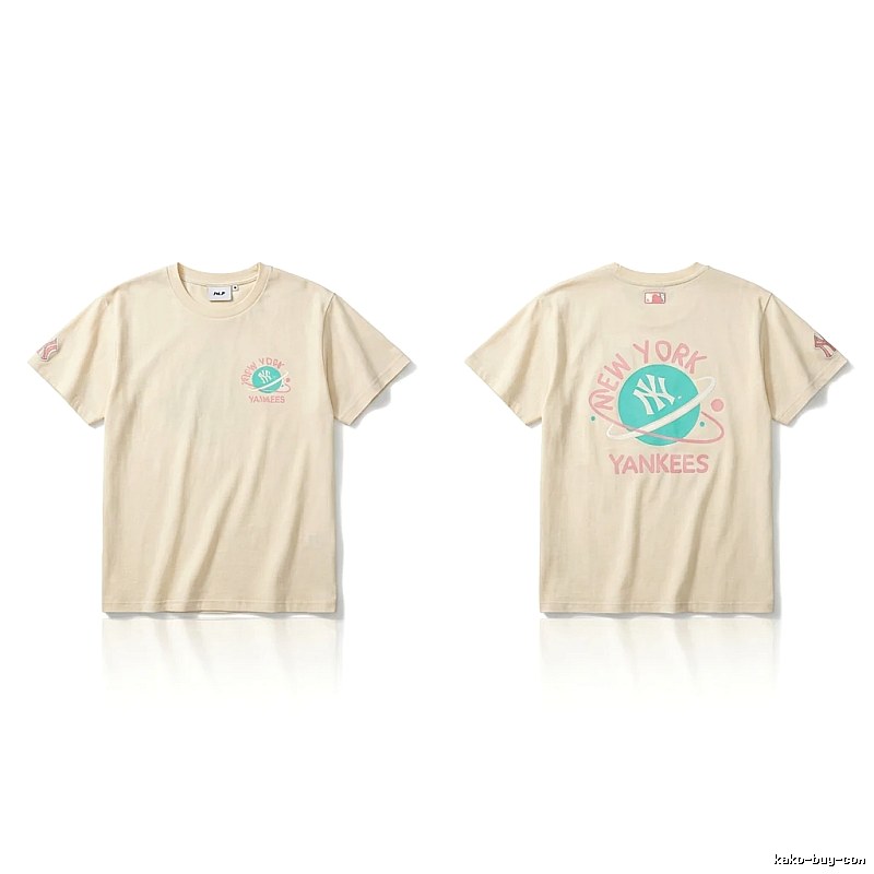 MLB New York Yankees trendy brand beige T-shirt