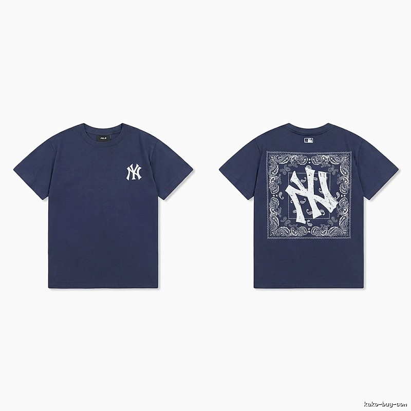 MLB Printed Trendy Style Navy Blue T-shirt