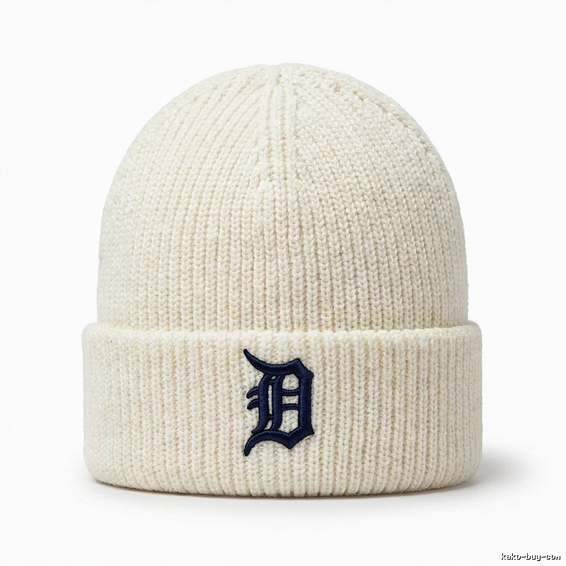 MLB retro-style beige knitted hat
