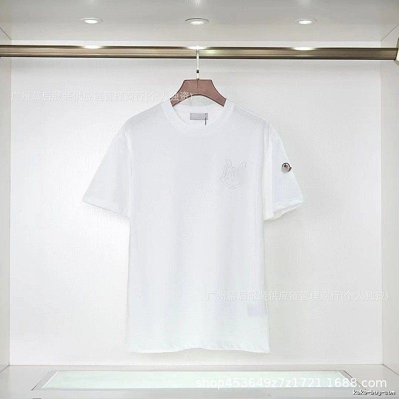 Moncler Embroidered Collection Casual-style White T-Shirt