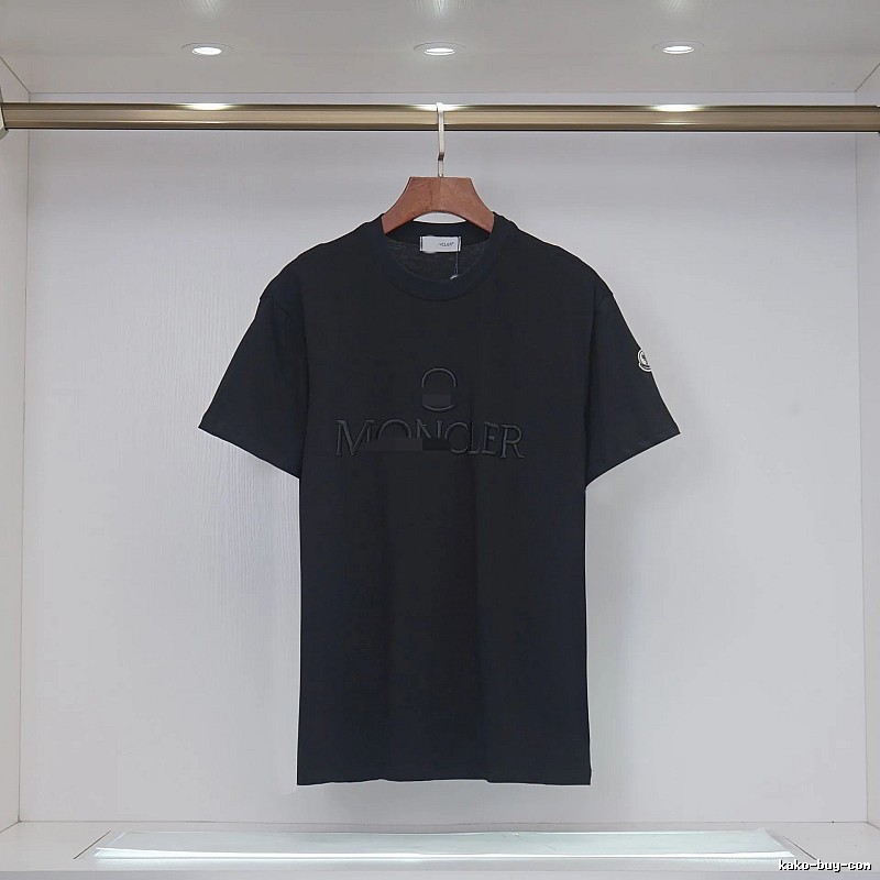 Moncler Embroidered Minimalist Style Black T-Shirt