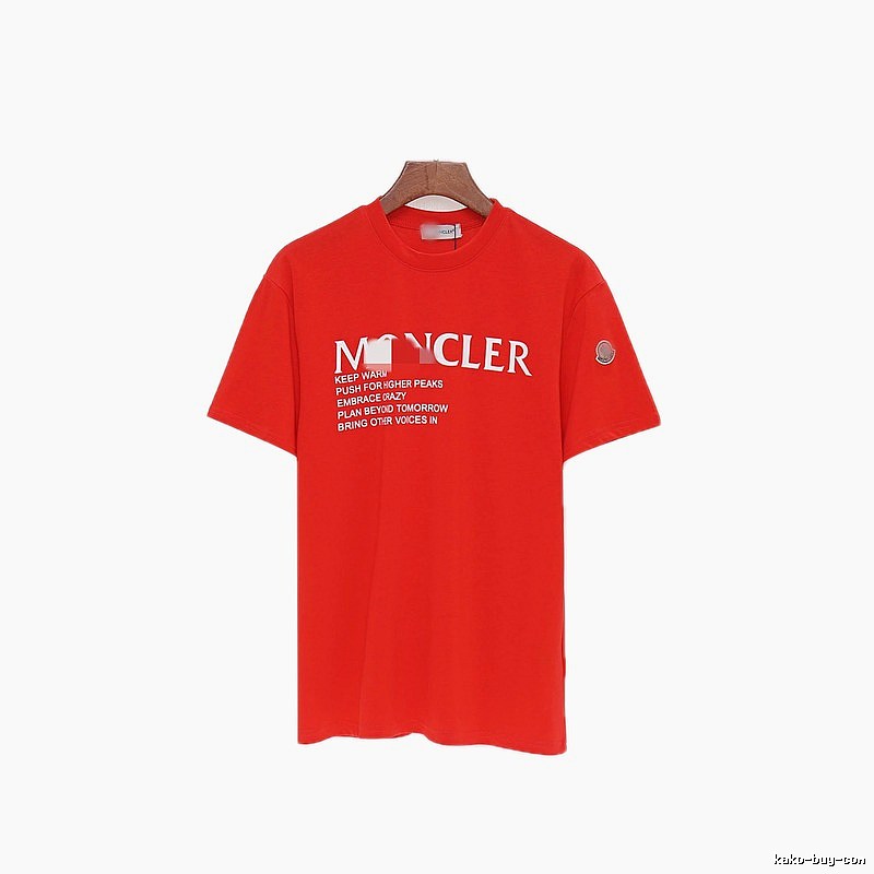 Moncler Letter Print Casual Style Red T-Shirt