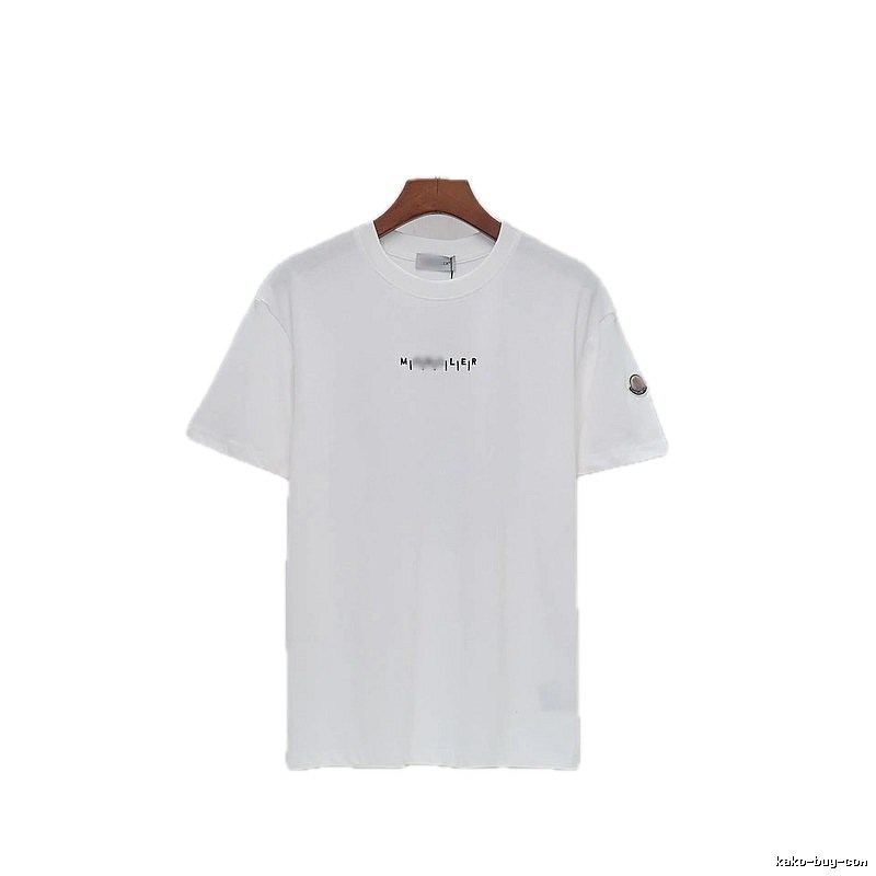 Moncler Letter Print Minimalist Style White T-Shirt