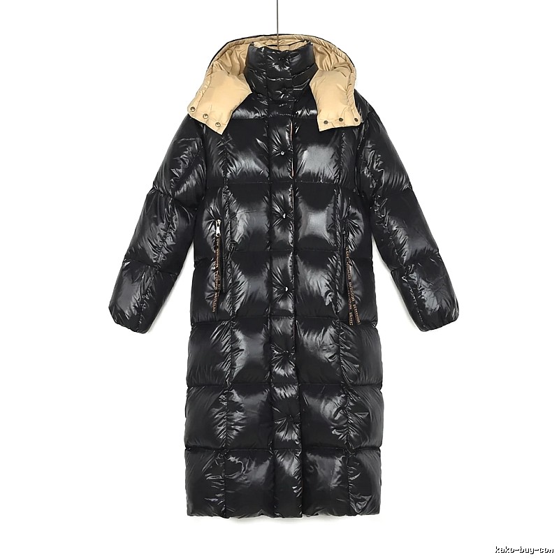 Moncler long black down jacket