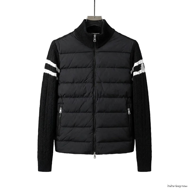 Moncler patchwork stylish black coat