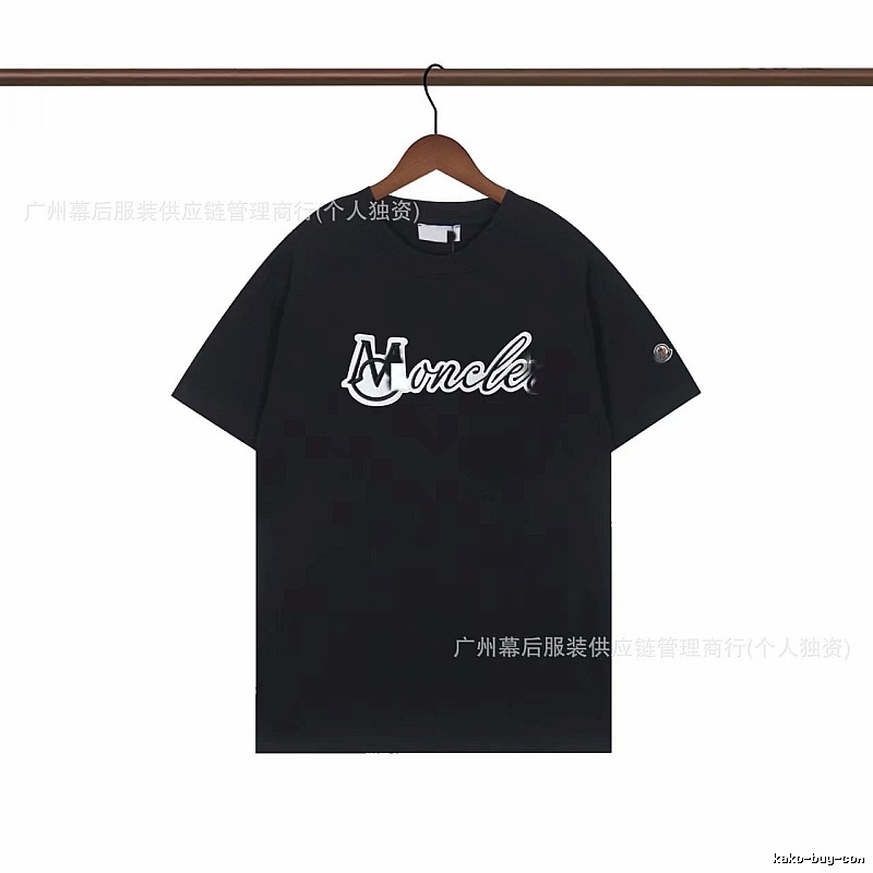 Moncler Printed Collection Streetwear Style Black T-Shirt