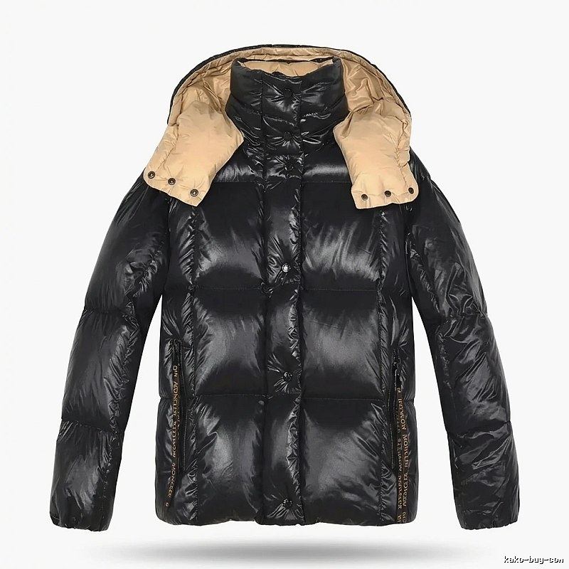Moncler shiny and stylish black down jacket
