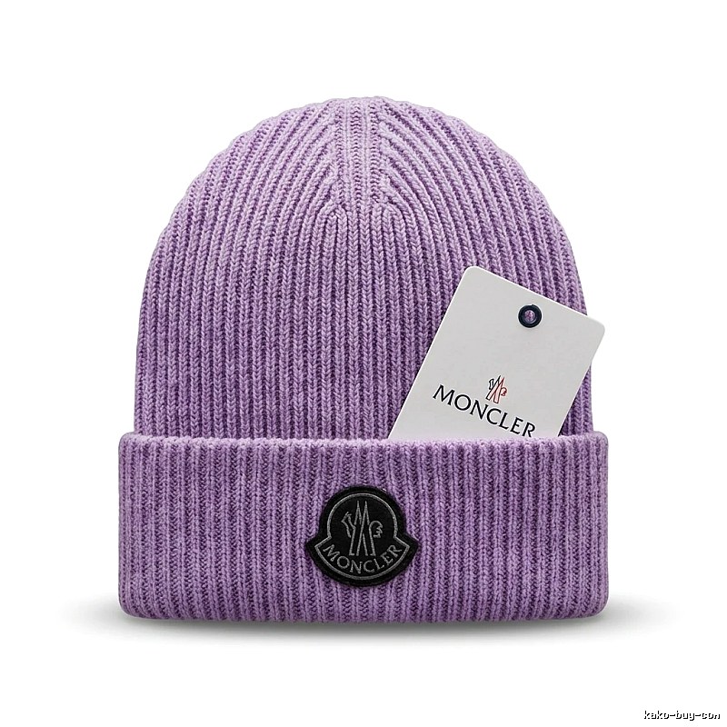 Moncler simple-style purple knitted hat