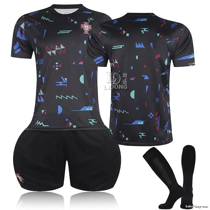 Motivate Portugal Series Trendy Black Short-Sleeve