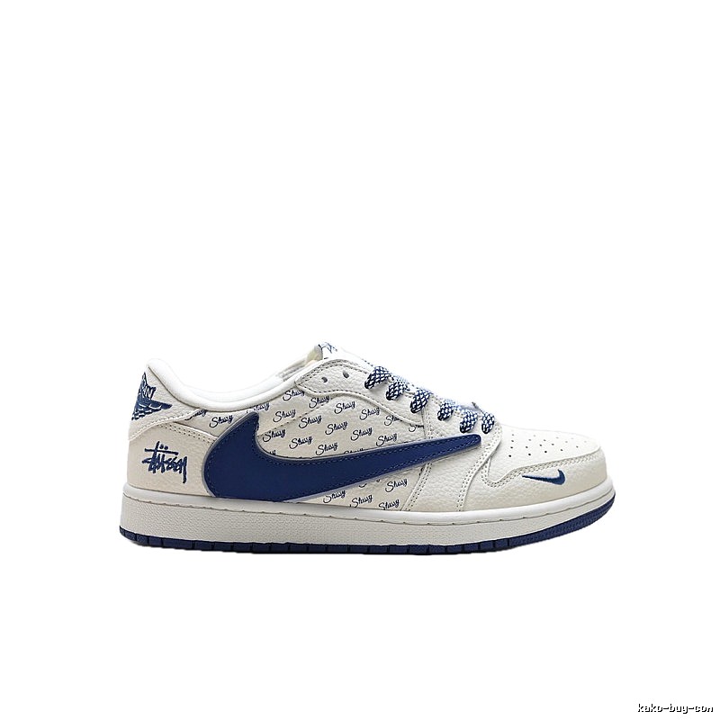Nike Air Jordan 1 Trendy Style White and Blue Shoes