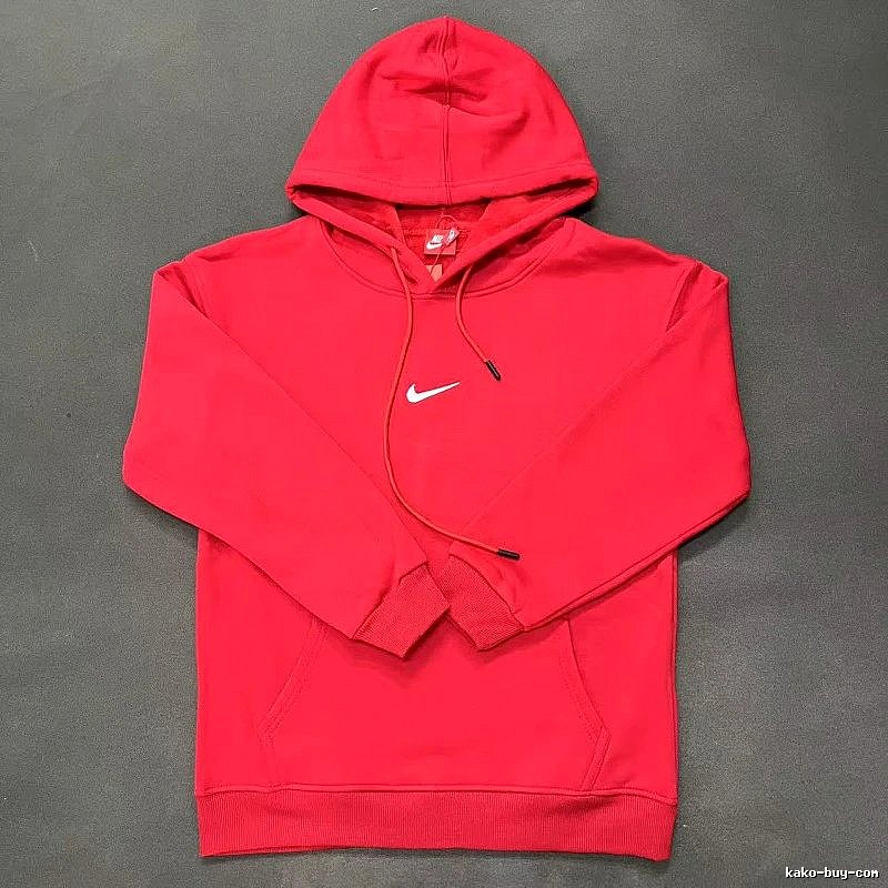 Nike Small Chest-Logo Detail Small-Logo Detail Red Zip Hoodie Commuter Look Swoosh