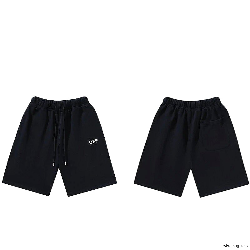 Off-White minimalist-style black shorts