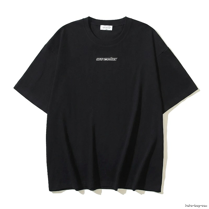 Off-White minimalist style black T-shirt