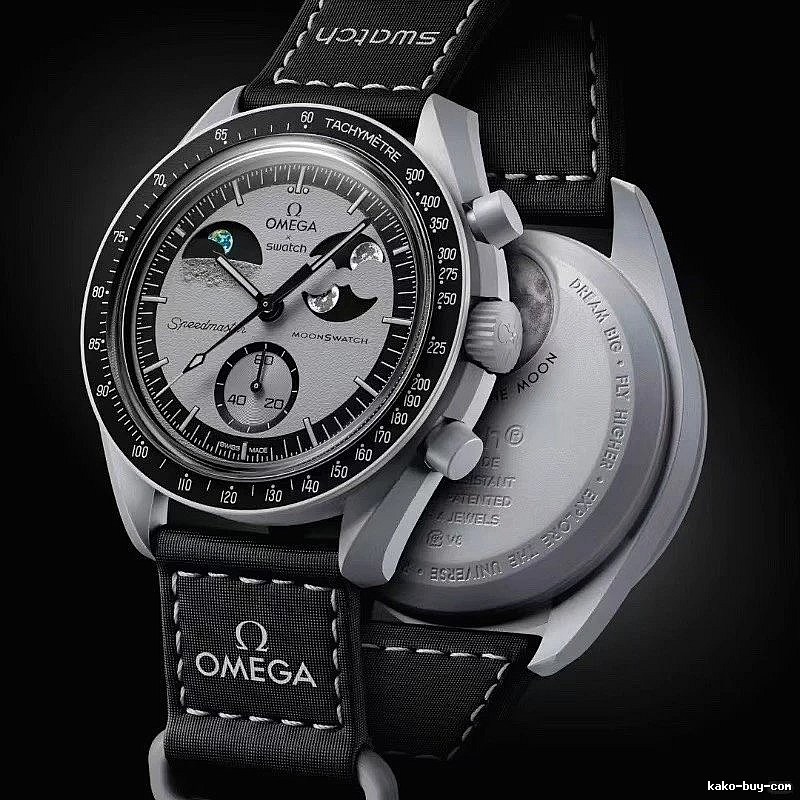 Omega Black Strap Chronograph Watch for Photo Ready Styling