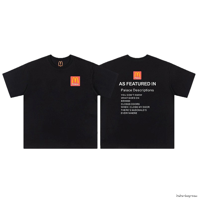 Palace x McDonald's Co-branded Street Style Black T-shirt