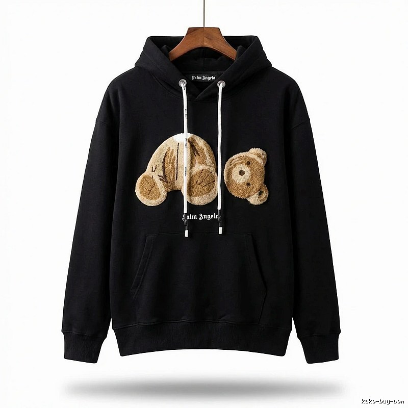 Palm Angels Bear Trendy Brand Black Sweatshirt