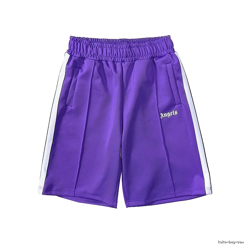 Palm Angels Patterned Track shorts Black Side Stripe with Polished Detail