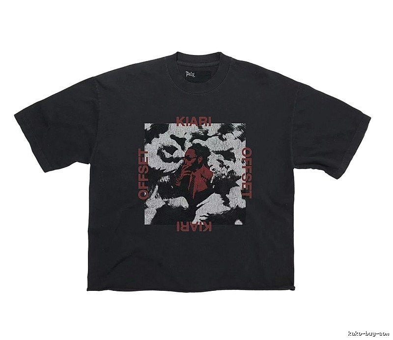 Paly Hollywood Portrait Print Street Style Black T-Shirt