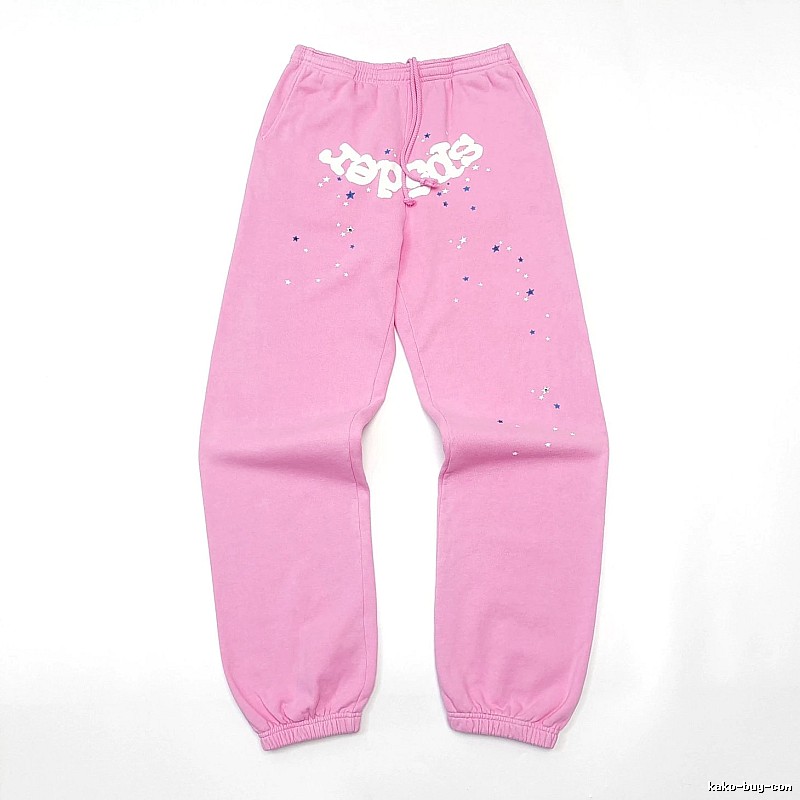 Pink Sp5der Graphic Sweatpants for travel