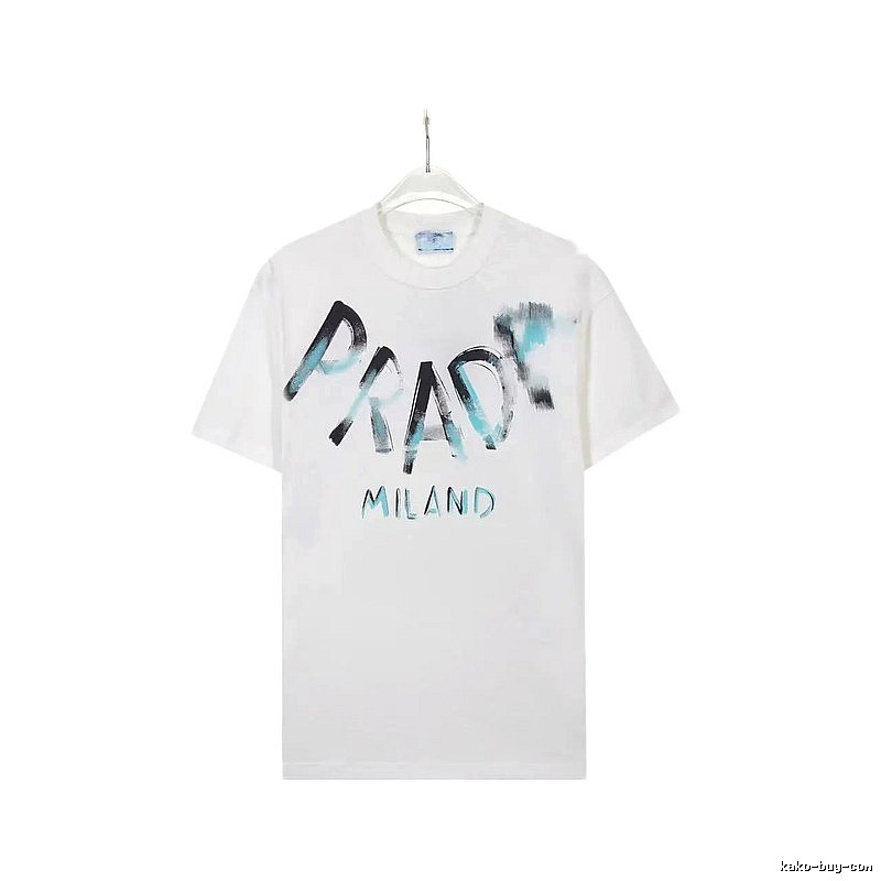 Prada Graffiti Street Style White Short-sleeve T-shirt