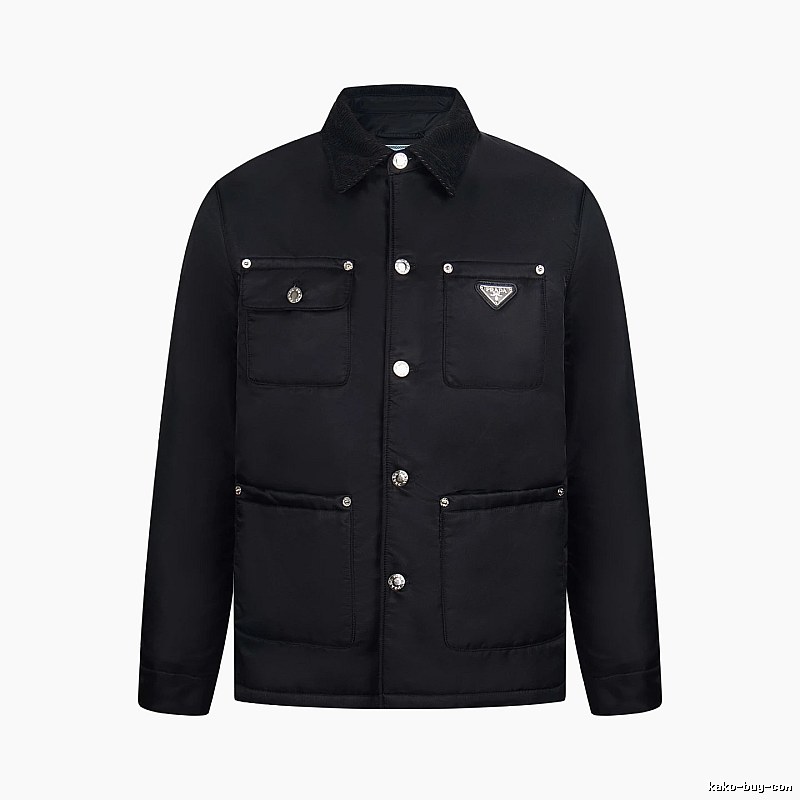 Prada Layering Utility Work Jacket with triangle logo