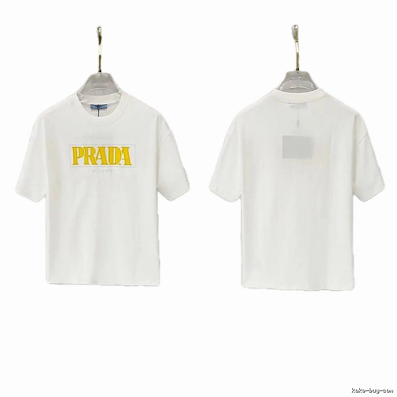 Prada Letter Print Streetwear Style White T-Shirt