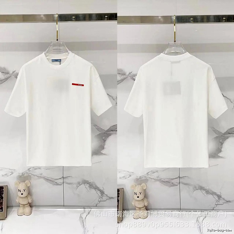 Prada Red Label Minimalist Style White Short-sleeved T-shirt