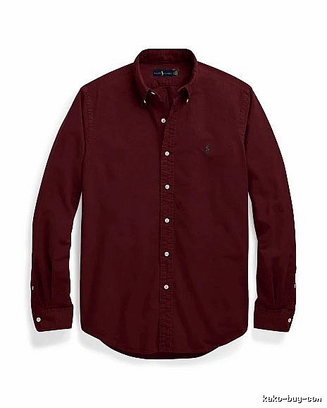 Ralph Lauren Burgundy Red Button-Down Shirt Daily Styling