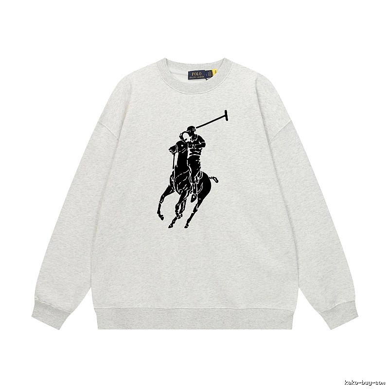 Ralph Lauren Polo Retro - style Light Gray Sweatshirt