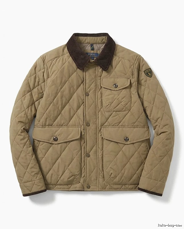 Ralph Lauren quilted retro-style khaki coat