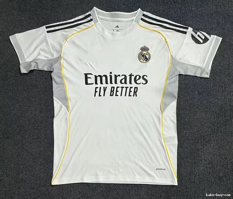 Real Madrid Classic Home soccer jersey White Football Gold for Daily Styling