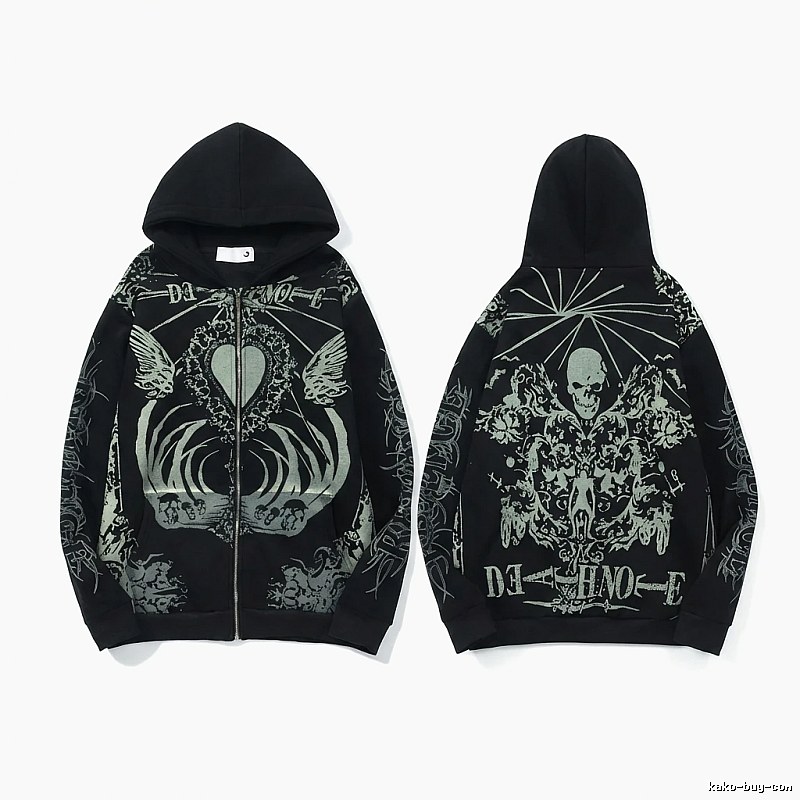 Revenge Dark Style Skull Print Hoodie